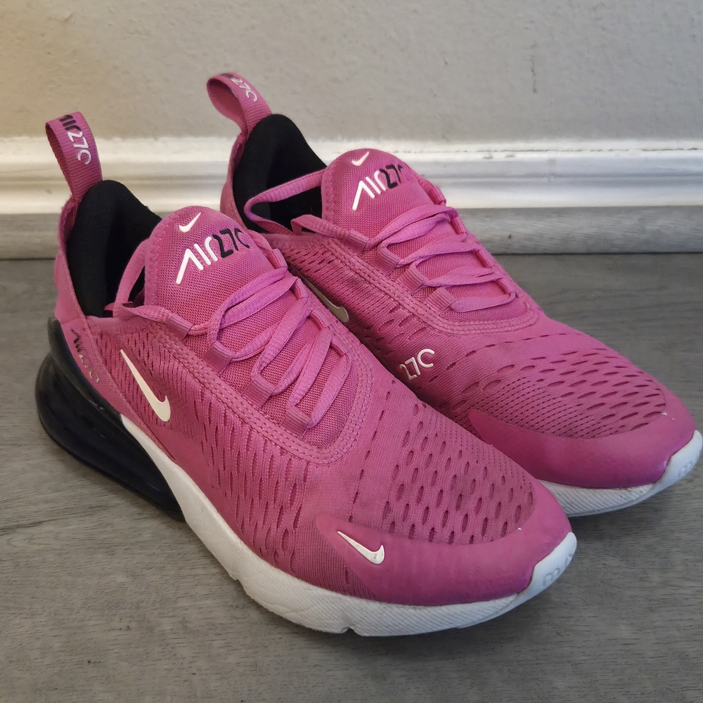 Youth Nike Air Max 270 GS Fuchsia Pink Black Shoes